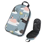 VAPOKF Borsa organizer da viaggio per utensili da campeggio, grazioso cigno con corona che piove borsa per utensili da cucina, custodia per accessori da cucina, custodia per barbecue all'aperto, solo