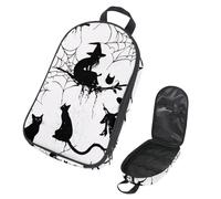 VAPOKF Borsa organizer da viaggio per utensili da campeggio, Halloween con gatto nero strega ragnatela sagoma di ragnatela borsa per utensili da cucina, accessori da cucina, custodia per barbecue