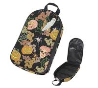 VAPOKF Borsa organizer da viaggio per utensili da campeggio, Halloween, teschio, corvo, ragno, zucca, set di utensili da cucina, custodia per accessori da cucina, per barbecue all'aperto, solo borsa
