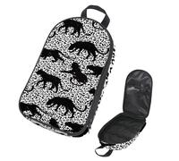 VAPOKF Borsa organizer da viaggio per utensili da campeggio, in silouette leopardata e impronte, per utensili da cucina, accessori da cucina, custodia per barbecue all'aperto, solo borsa
