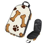 VAPOKF Borsa organizer da viaggio per utensili da campeggio, marrone con impronte di zampe e ossa, per utensili da cucina, accessori da cucina, custodia per barbecue all'aperto, solo borsa