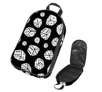 VAPOKF Borsa organizer da viaggio per utensili da campeggio, motivo a dadi da gioco su sfondo nero, per set di utensili da cucina, accessori da cucina, custodia per barbecue all'aperto, solo borsa