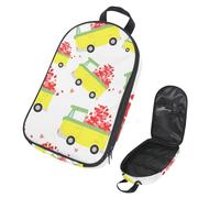 VAPOKF Borsa organizer da viaggio per utensili da campeggio, motivo auto gialla con cuori, per utensili da cucina, accessori da cucina, per barbecue all'aperto, solo borsa