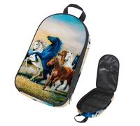 VAPOKF Borsa organizer da viaggio per utensili da campeggio, motivo cavallo, per utensili da cucina, accessori da cucina, custodia per barbecue all'aperto, solo borsa