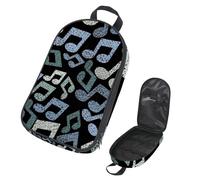 VAPOKF Borsa organizer da viaggio per utensili da campeggio, motivo disegnato a mano, per note musicali, set di utensili da cucina, accessori da cucina, custodia per barbecue all'aperto, solo borsa