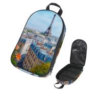 VAPOKF Borsa organizer da viaggio per utensili da campeggio, motivo Parigi con rose rosse romantiche, per utensili da cucina, accessori da cucina, per barbecue all'aperto, solo borsa