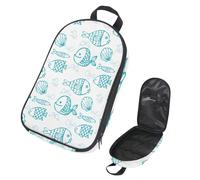 VAPOKF Borsa organizer da viaggio per utensili da campeggio, motivo pesce disegnato a mano, borsa portaoggetti per utensili da cucina, accessori da cucina, custodia per barbecue all'aperto, solo borsa