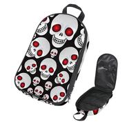 VAPOKF Borsa organizer da viaggio per utensili da campeggio, motivo teschio con occhi rossi horror, per utensili da cucina, accessori da cucina, per barbecue all'aperto, solo borsa