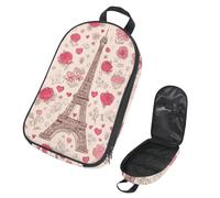 VAPOKF Borsa organizer da viaggio per utensili da campeggio, romantica Torre Eiffer, rosa Floras, borsa portaoggetti per utensili da cucina, accessori da cucina, per barbecue all'aperto, solo borsa
