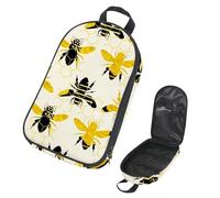 VAPOKF Borsa organizer da viaggio per utensili da campeggio, sagoma di bombi con motivo a miele, per utensili da cucina, accessori da cucina, custodia per barbecue all'aperto, solo borsa