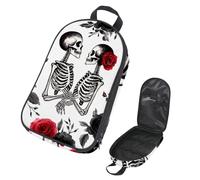 VAPOKF Borsa organizer da viaggio per utensili da campeggio, scheletro teschi con rose, borsa per utensili da cucina, accessori da cucina, custodia per barbecue all'aperto, solo borsa