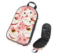 VAPOKF Borsa organizer da viaggio per utensili da campeggio, senza cuciture, con gatti fortunati e ciliegie, per utensili da cucina, accessori da cucina, per barbecue all'aperto, solo borsa