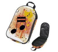 VAPOKF Borsa organizer da viaggio per utensili da campeggio, sfondo grunge con note musicali, per set di utensili da cucina, custodia per accessori da cucina, per barbecue all'aperto, solo borsa