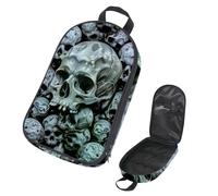 VAPOKF Borsa organizer da viaggio per utensili da campeggio, spaventosa borsa portaoggetti con teschi umani, per utensili da cucina, accessori da cucina, per barbecue all'aperto, solo borsa