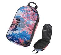 VAPOKF Borsa organizer da viaggio per utensili da campeggio, tempio albero di ciliegio sul lago, borsa portaoggetti per utensili da cucina, accessori da cucina, custodia per barbecue all'aperto, solo
