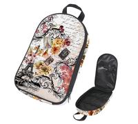 VAPOKF Borsa organizer da viaggio per utensili da campeggio, Torre Eiffel di Parigi su note di fiori barocchi, borsa portaoggetti per utensili da cucina, accessori da cucina, custodia per barbecue