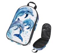 VAPOKF Borsa organizer da viaggio per utensili da campeggio, tre delfini ad acquerello, per set di utensili da cucina, custodia per accessori da cucina, per barbecue all'aperto, solo borsa