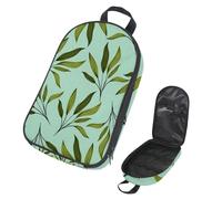 VAPOKF Borsa organizer da viaggio per utensili da campeggio, verde disegnato a mano, motivo a foglie, per utensili da cucina, accessori da cucina, custodia per barbecue all'aperto, solo borsa