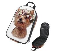 VAPOKF Borsa organizer da viaggio per utensili da campeggio, Yorkshire Terrier con corone di fiori, borsa per utensili da cucina, accessori da cucina, custodia per barbecue all'aperto, solo borsa