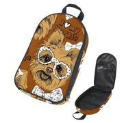 VAPOKF Borsa organizer da viaggio per utensili da campeggio, Yorkshire Terrier, con fiocco a righe, pois, per occhiali, set di utensili da cucina, custodia per accessori da cucina, per barbecue