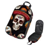 VAPOKF Borsa organizer per utensili da campeggio, borsa messicana con teschio di zucchero, per utensili da cucina, accessori da cucina, custodia per barbecue all'aperto, solo borsa