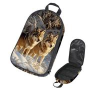 VAPOKF Borsa organizer per utensili da campeggio, con due lupi sulla neve, per utensili da cucina, accessori da cucina, per barbecue all'aperto, solo borsa