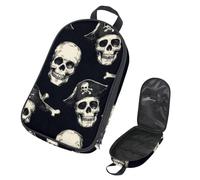 VAPOKF Borsa organizer per utensili da campeggio, con teschi e pirati, per utensili da cucina, accessori da cucina, per barbecue all'aperto, solo borsa