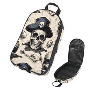 VAPOKF Borsa organizer per utensili da campeggio, con teschi pirati e ossa, per utensili da cucina, accessori da cucina, per barbecue all'aperto, solo borsa