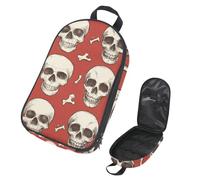 VAPOKF Borsa organizer per utensili da campeggio, con teschio umano e ossa, per utensili da cucina, accessori da cucina, per barbecue all'aperto, solo borsa