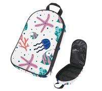 VAPOKF Borsa organizer per utensili da campeggio, motivo corallo e mare, per utensili da cucina, accessori da cucina, per barbecue all'aperto, solo borsa