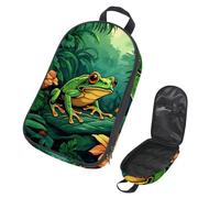 VAPOKF Borsa organizer per utensili da campeggio, rana sulla giungla tropicale, borsa per utensili da cucina, accessori da cucina, custodia per barbecue all'aperto, solo borsa
