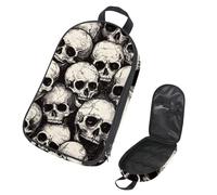 VAPOKF Borsa organizer per utensili da campeggio, senza cuciture, con teschi umani morti, per utensili da cucina, accessori da cucina, per barbecue all'aperto, solo borsa