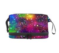 VAPOKF Borsa per cosmetici con motivo astratto e galassia spaziale naturale, per donne e ragazze, borsa da viaggio per trucchi pratica borsa organizer con scomparto per pennelli, Multicolore 14
