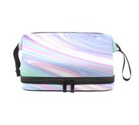 VAPOKF Borsa per cosmetici con motivo astratto e galassia spaziale naturale, per donne e ragazze, borsa da viaggio per trucchi pratica borsa organizer con scomparto per pennelli, Multicolore 4