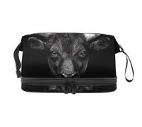 VAPOKF Borsa per cosmetici vintage in legno a forma di barca a vela con stella marina su immagine in legno, per donne e ragazze, borsa da viaggio per trucchi pratica borsa organizer con scomparto per