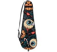 VAPOKF Borsa per racchetta da badminton, borsa per racchetta da badminton, custodia per racchetta da tennis, borsa per 2 racchette, caramelle brucianti ossa rotte per Halloween