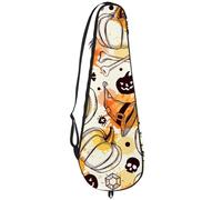 VAPOKF Borsa per racchetta da badminton, borsa per racchetta da badminton, custodia per racchette da tennis, borsa per 2 racchette, teschio di Halloween, osso, zucca, ragno