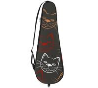 VAPOKF Borsa per racchetta da badminton, borsa per racchetta da badminton, custodia per racchette da tennis, borsa per 2 racchette, colore bianco, rosso, arancione, con muso di gatto
