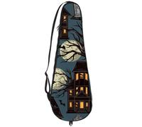 VAPOKF Borsa per racchetta da badminton, borsa per racchetta da badminton, custodia per racchette da tennis, borsa per 2 racchette, per Halloween, case infestate, albero morto, pietra tombale