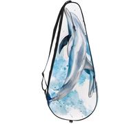 VAPOKF Borsa per racchetta da tennis, con delfini, blu, per racchette da tennis, custodia per racchette da tennis, può contenere fino a 2 racchette