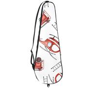 VAPOKF Borsa per racchette da badminton, borsa per racchette da badminton, borsa per racchette da tennis, borsa per 2 racchette, camion dei pompieri, elicottero, scala di salvataggio