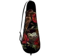 VAPOKF Borsa per racchette da badminton, borsa per racchette da badminton, custodia per racchette da tennis, borsa per 2 racchette, stile gotico con corvo rosso, rosa rossa