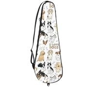 VAPOKF Borsa per racchette da badminton, borsa per racchette da badminton, custodia per racchette da tennis, borsa per 2 racchette, I Love Dogs and Bones