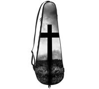 VAPOKF Borsa per racchette da badminton, racchetta da badminton, borsa per racchette da tennis, borsa per 2 racchette, tre croci su una collina spettrale