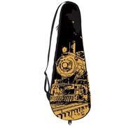 VAPOKF Borsa per racchette da badminton, racchetta da badminton, borsa per racchette da tennis, borsa per 2 racchette, treno inchiostro oro su nero