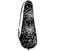 VAPOKF Borsa per racchette da badminton, racchetta da badminton, borsa per racchette da tennis, borsa per 2 racchette, ragnatela bianca e nera per Halloween