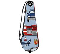 VAPOKF Borsa per racchette da badminton, racchette da badminton, borsa per racchette da tennis, borsa per 2 racchette, borsa per racchette da polizia, auto, camion dei pompieri, aereo