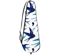 VAPOKF Borsa per racchette da badminton, racchette da badminton, borsa per racchette da tennis, borsa per 2 racchette, rondini e piume ad acquerello