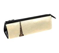 VAPOKF Borsa porta penne con motivo con la Torre di Parigi con il ponte della Francia, astuccio per cancelleria, astuccio per cosmetici, borsa compatta