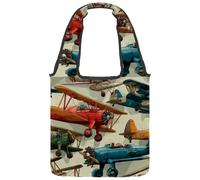 VAPOKF Borsa tote in tela colorata con vecchi aeroplani, borse a tracolla da donna, grande borsa da trasporto riutilizzabile borsa a tracolla per scuola, lavoro, ufficio, viaggi, shopping, casual